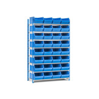Rayonnage Rang'Eco Picking tablettes droites avec bacs plastiques