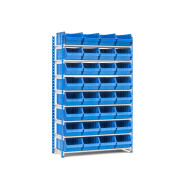 Rayonnage Rang'Eco Picking tablettes droites avec bacs plastiques