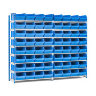 Rayonnage Rang'Eco Picking tablettes droites avec bacs plastiques
